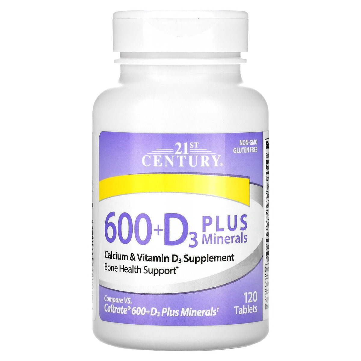 21st Century Calcium 600+D Plus Minerals Caplets β 120 Count (27498)