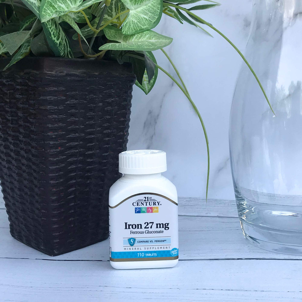 21st Century Iron 27 mg Ferrous Gluconate Tablets β 110 Count | Gluten Free