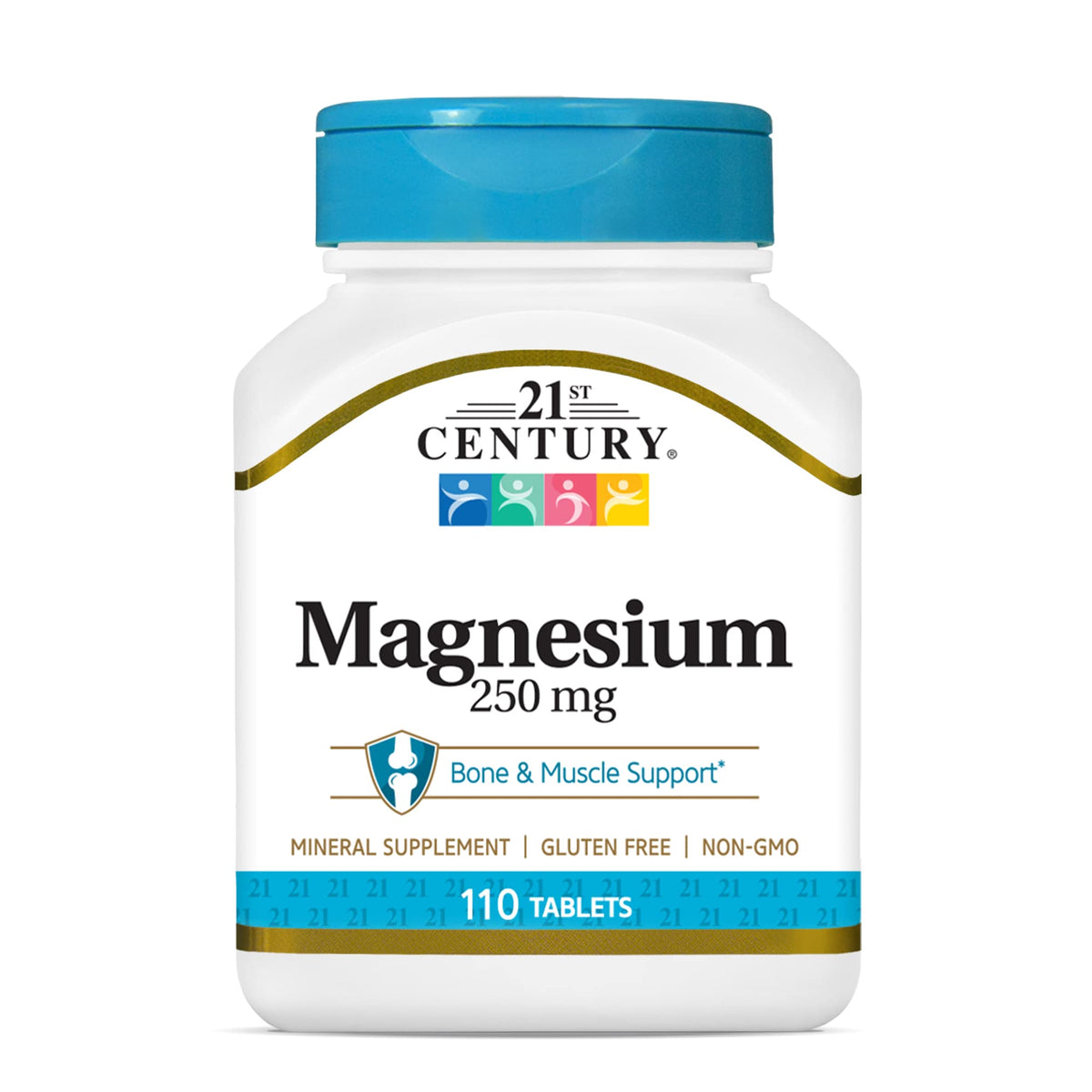 21st Century Magnesio Compresse da 250 mg – 110 Pezzi | Supporto per Ossa e Muscoli