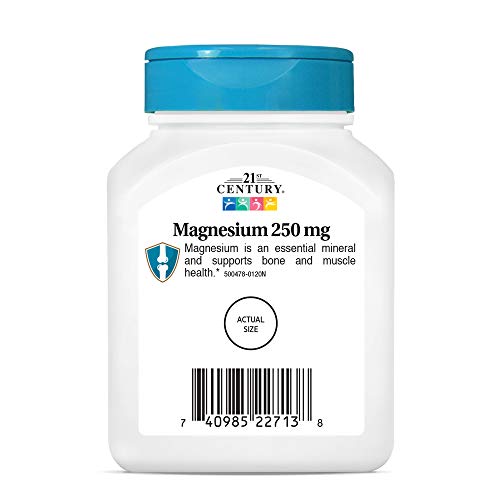 21st Century Magnesio Compresse da 250 mg – 110 Pezzi | Supporto per Ossa e Muscoli