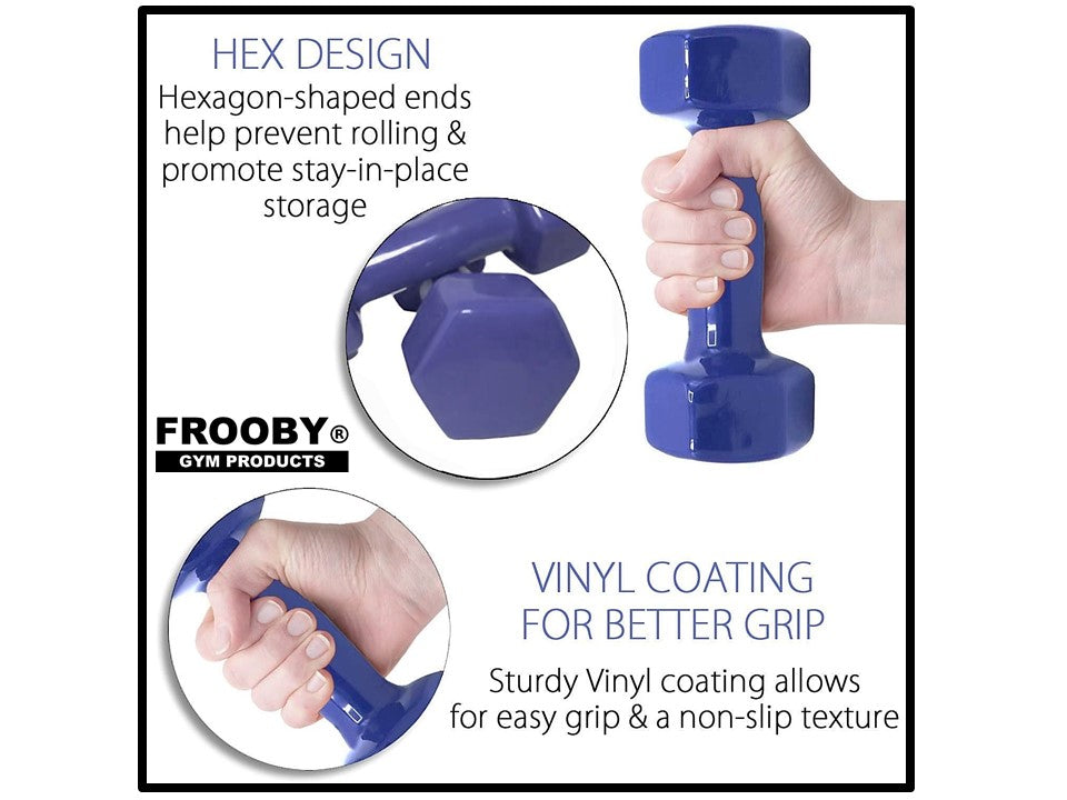 Vinyl Dumbbell Pair Set Iron Neoprene 36-5 - HealVia