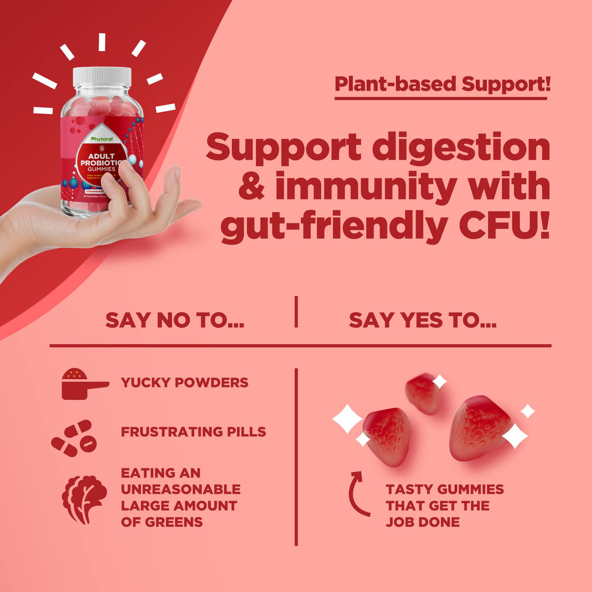 Healthy Gut Probiotic Gummies for Adults β 5 Billion CFU | Organic Probiotics for Digestive Health & Immune Support
