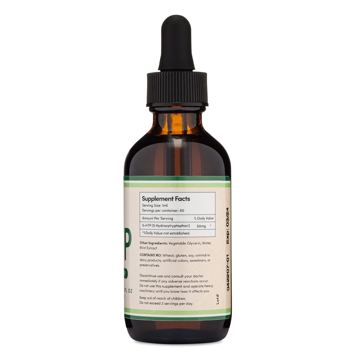 5-HTP Gocce Liquide – 60 Dosi da 50mg 99%+ 5-HTP | Supporto della Serotonina di Double Wood