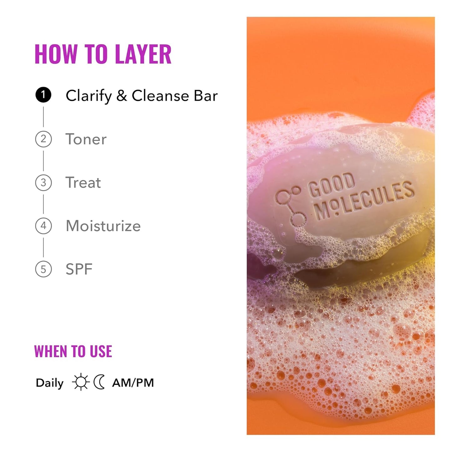 Good Molecules Clarify & Cleanse Bar - 89g