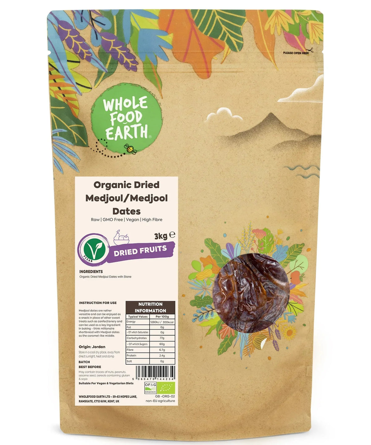 Organic Dried Medjoul/Medjool Dates - HealVia