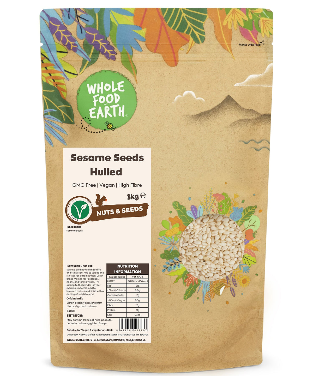 Sesame Seeds Hulled - HealVia