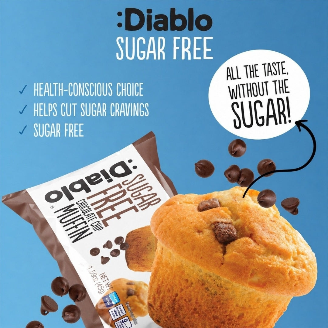 Sugar Free Chocolate Chip Muffins (45g x 6)