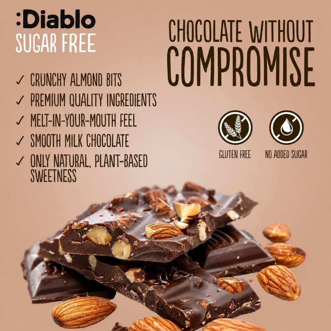 Milk Chocolate with Almonds with Stevia (75g)