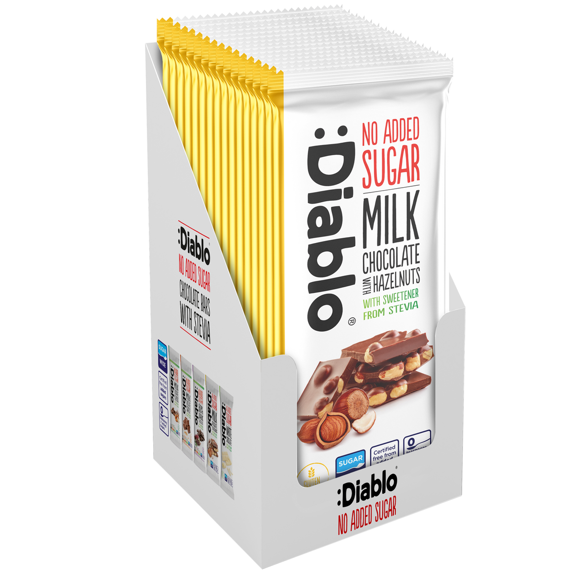 Diablo Stevia Milk Chocolate with Hazelnuts (75g)