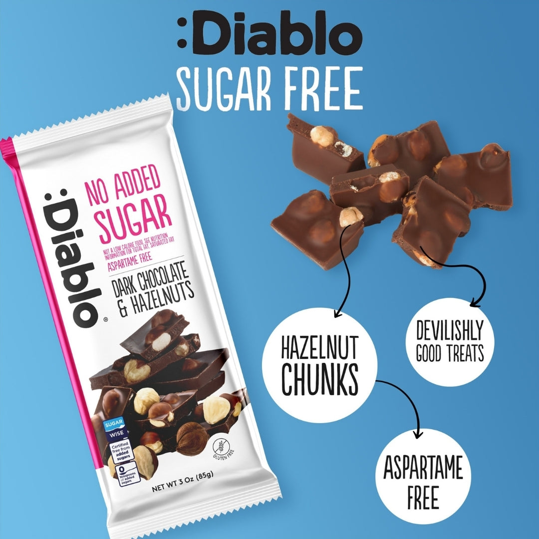 No Added Sugar Dark Chocolate with Hazelnuts Maltitol (85g)