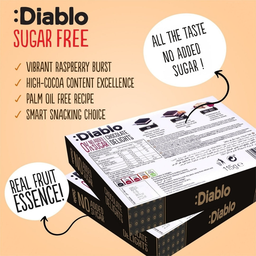 Delight No Added Sugar Chocolate Box Noir, Hazelnut, Forrest Fruit (12 pieces, 115g)