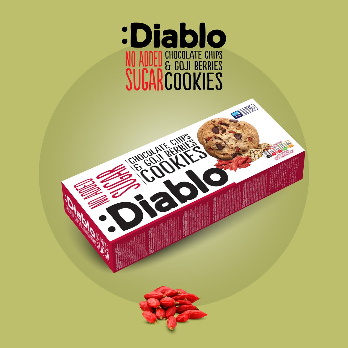 No Added Sugar Chocolate Chip & Goji Berry Cookies (135g)