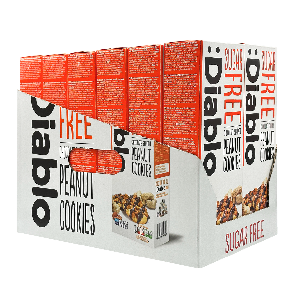 Sugar Free Chocolate Striped Peanut Cookies (150g)