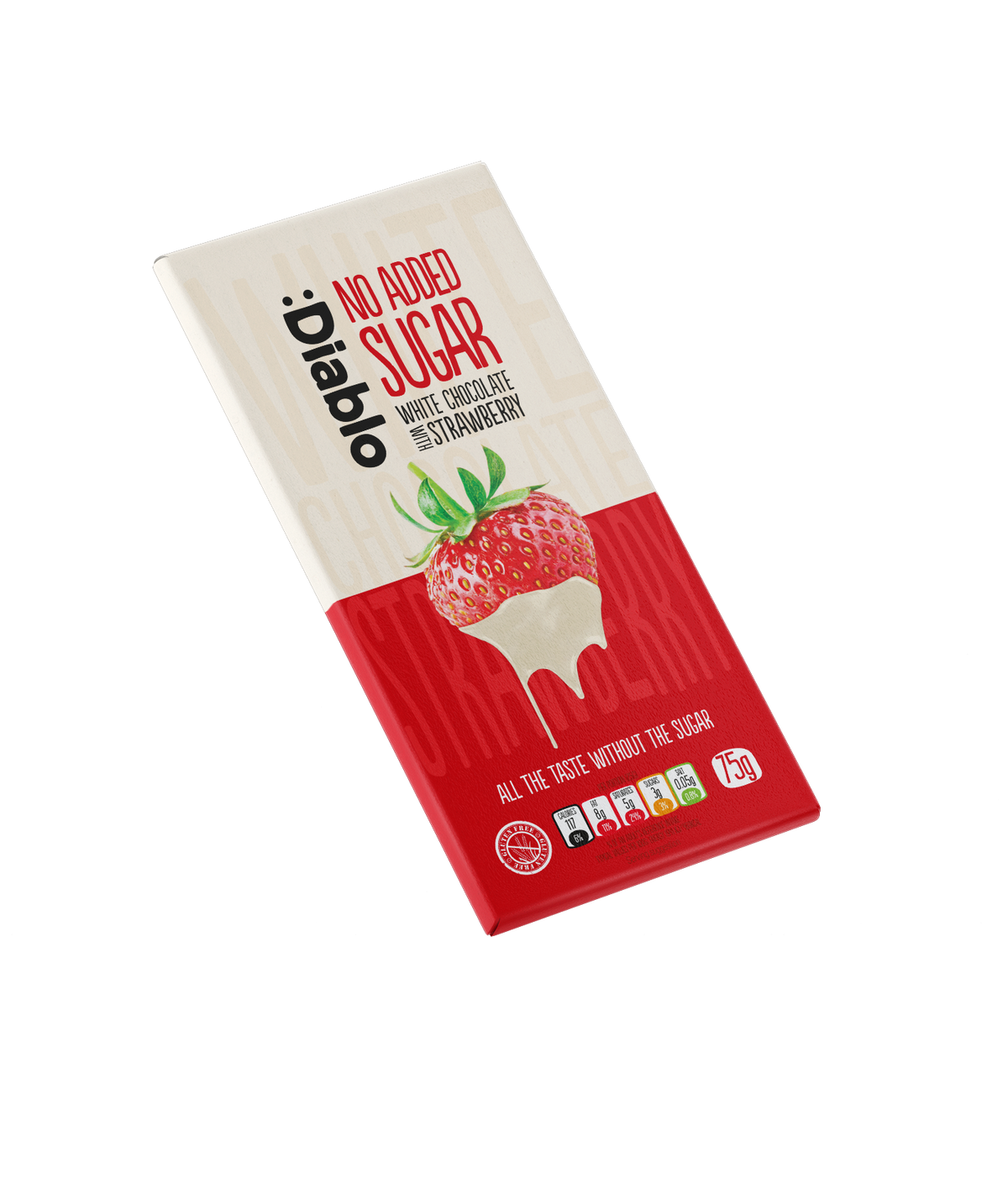 No Added Sugar White Chocolate with Strawberry (75g)