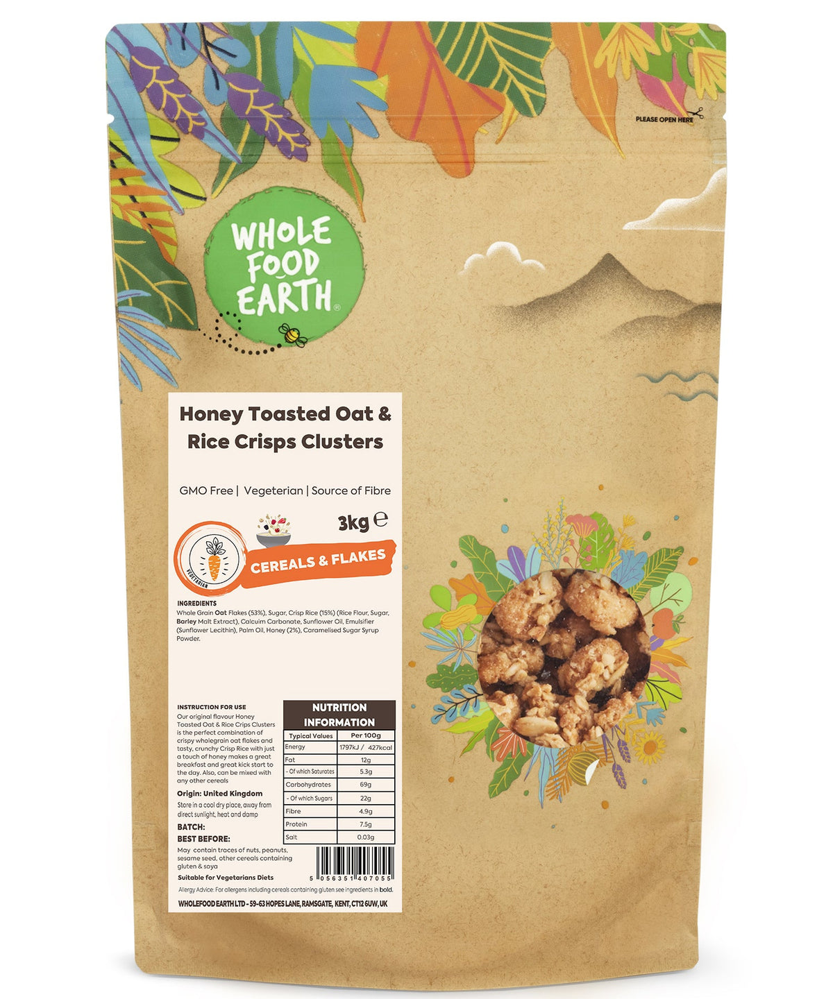 Honey Toasted Oat & Rice Crisps Clusters