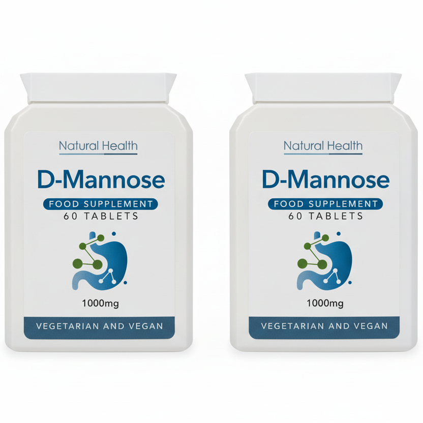 Pure D-Mannose 1000mg | 60 Chewable Tablets (Capsules Alternative) | 2-Month Supply | Made in the UK