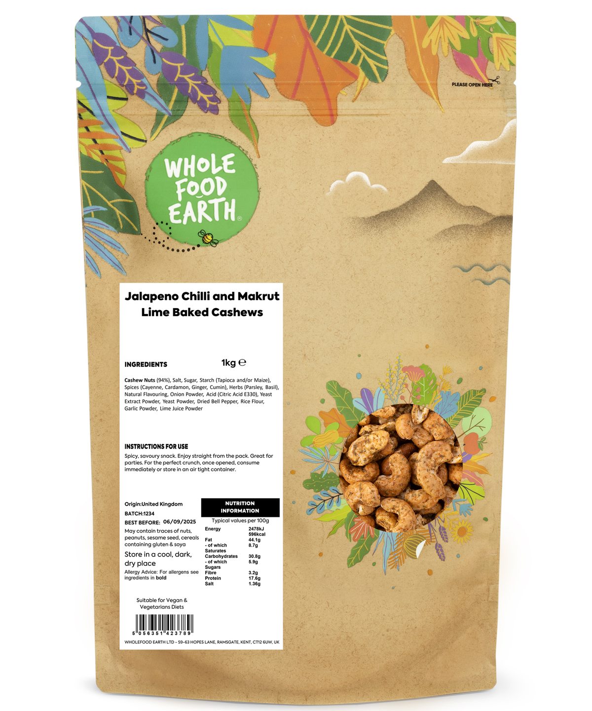 Jalapeno Chilli and Makrut Lime Baked Cashews - HealVia