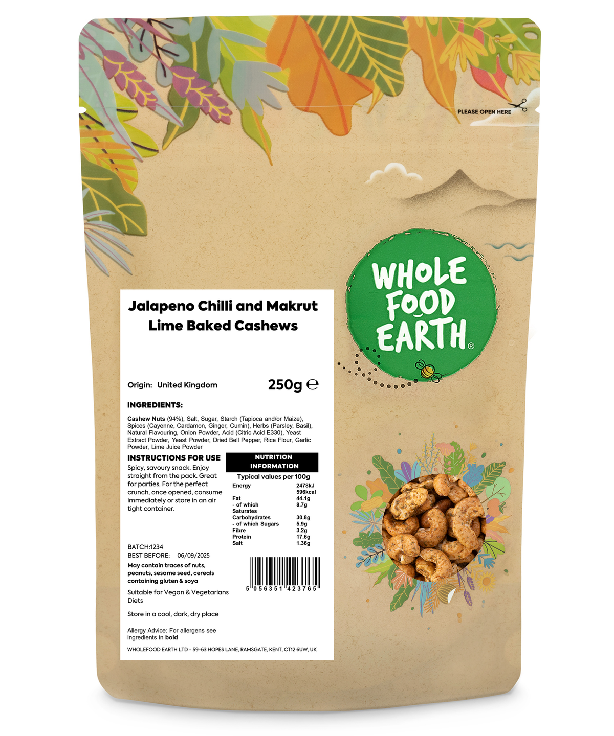 Jalapeno Chilli and Makrut Lime Baked Cashews - HealVia