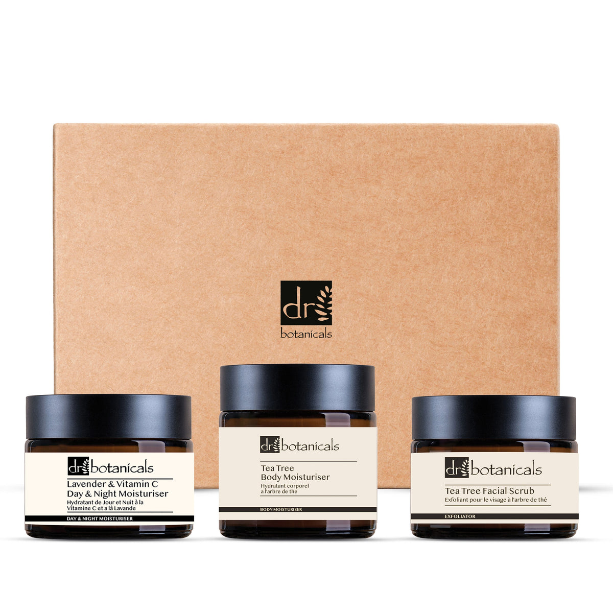 Tea Tree Facial Scrub Lavender & Vitamin C Day & Night Moisturiser Tea Tree Body Moisturiser