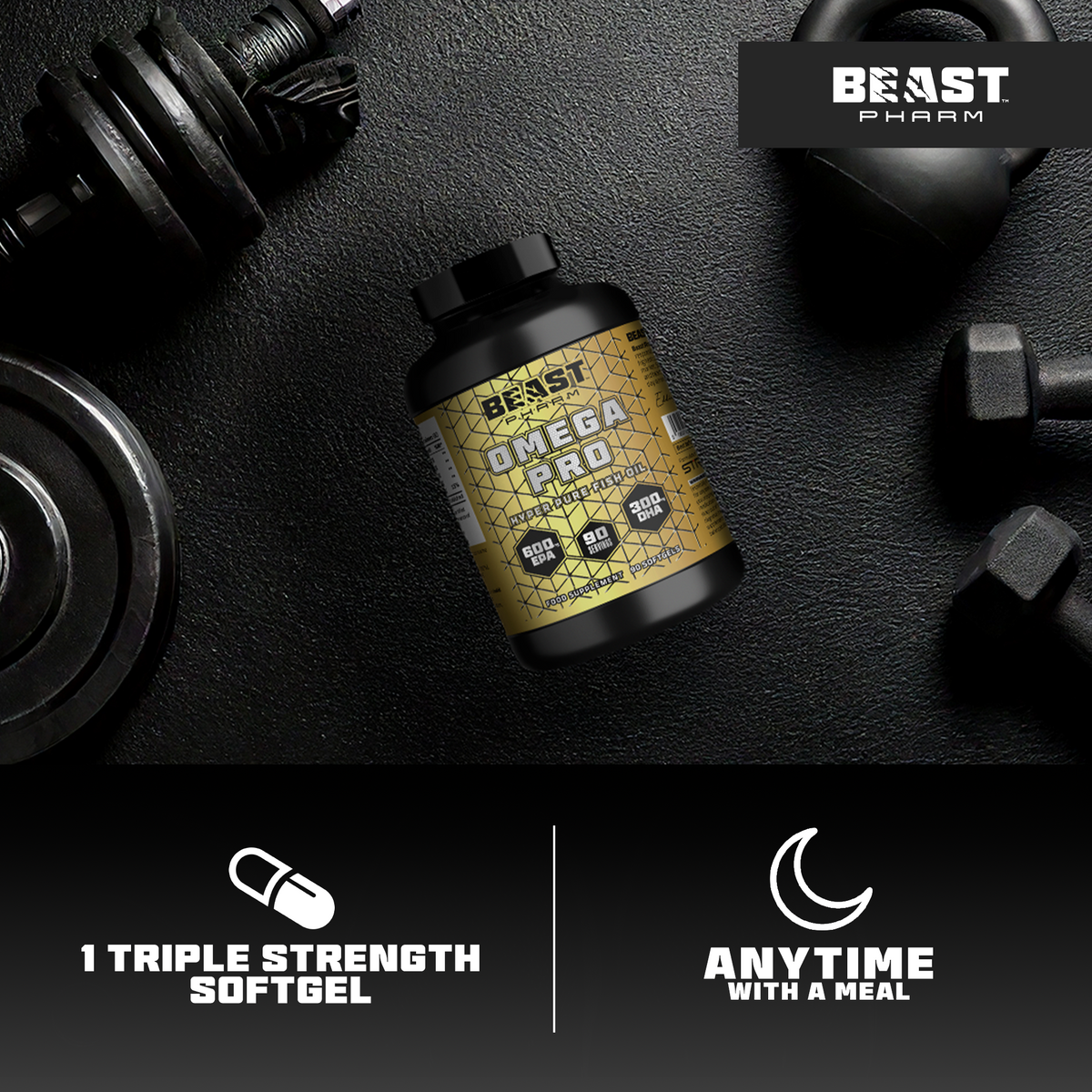 Omega 3 Pro - Hyper Pure Fish Oil with 600mg EPA & 300mg DHA