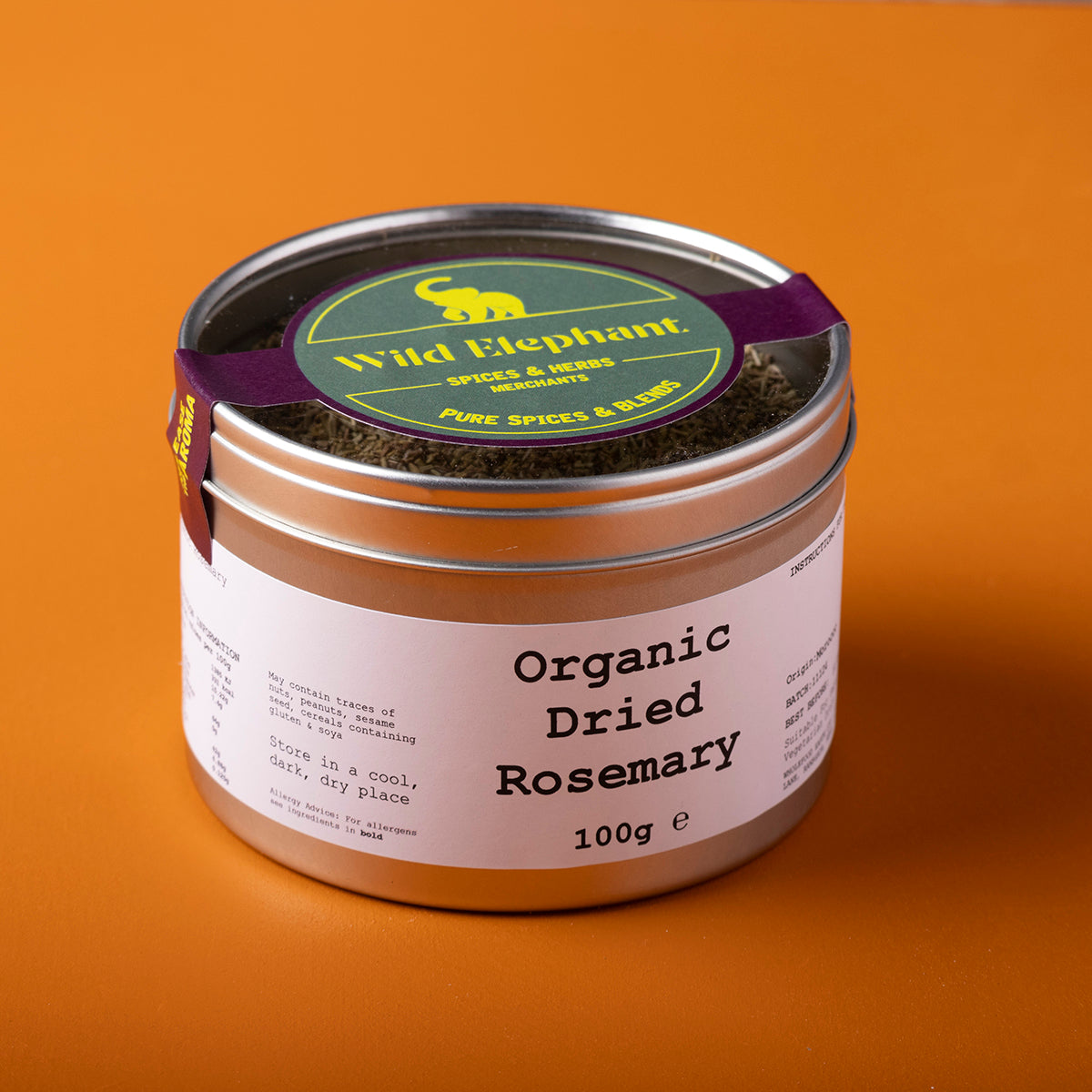 Organic Dried Rosemary - Wild Elephant - 100g
