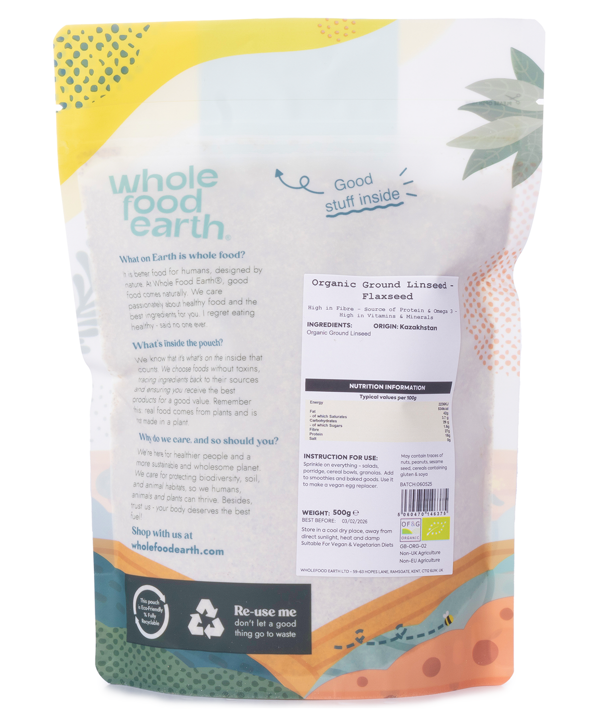 Organic Ground Linseed/Flaxseed - HealVia