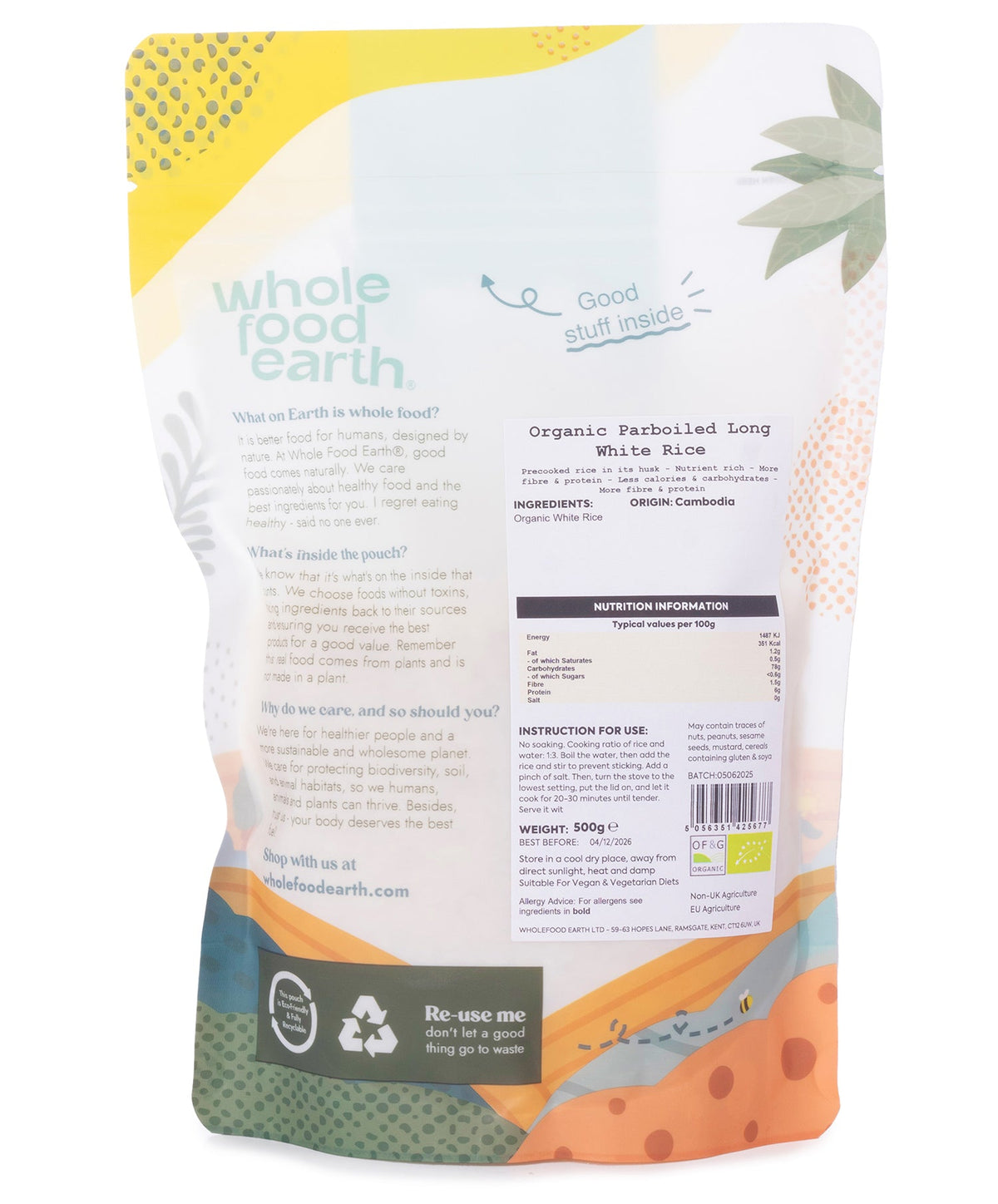 Organic Parboiled Long White Rice - HealVia