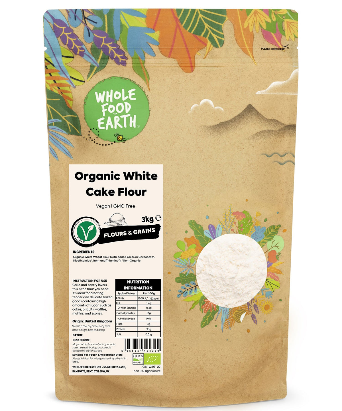 Organic White Cake Flour - HealVia
