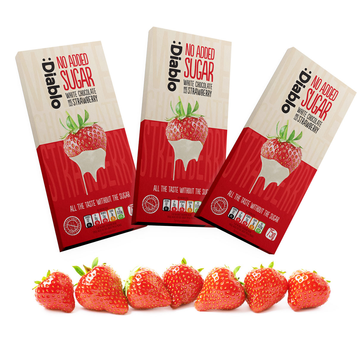 No Added Sugar White Chocolate with Strawberry (75g)