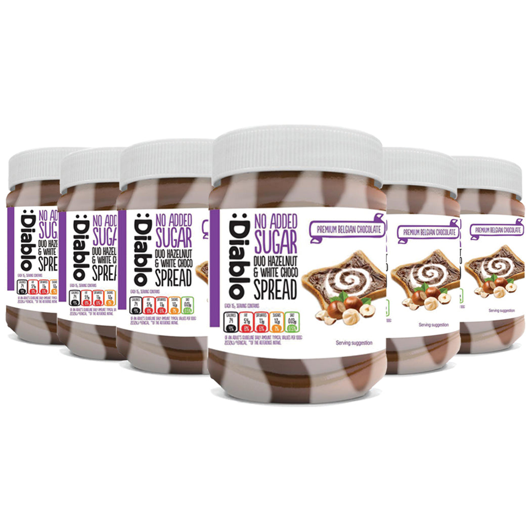 No Added Sugar White Chocolate and Hazelnut Duo Spread (350g)
