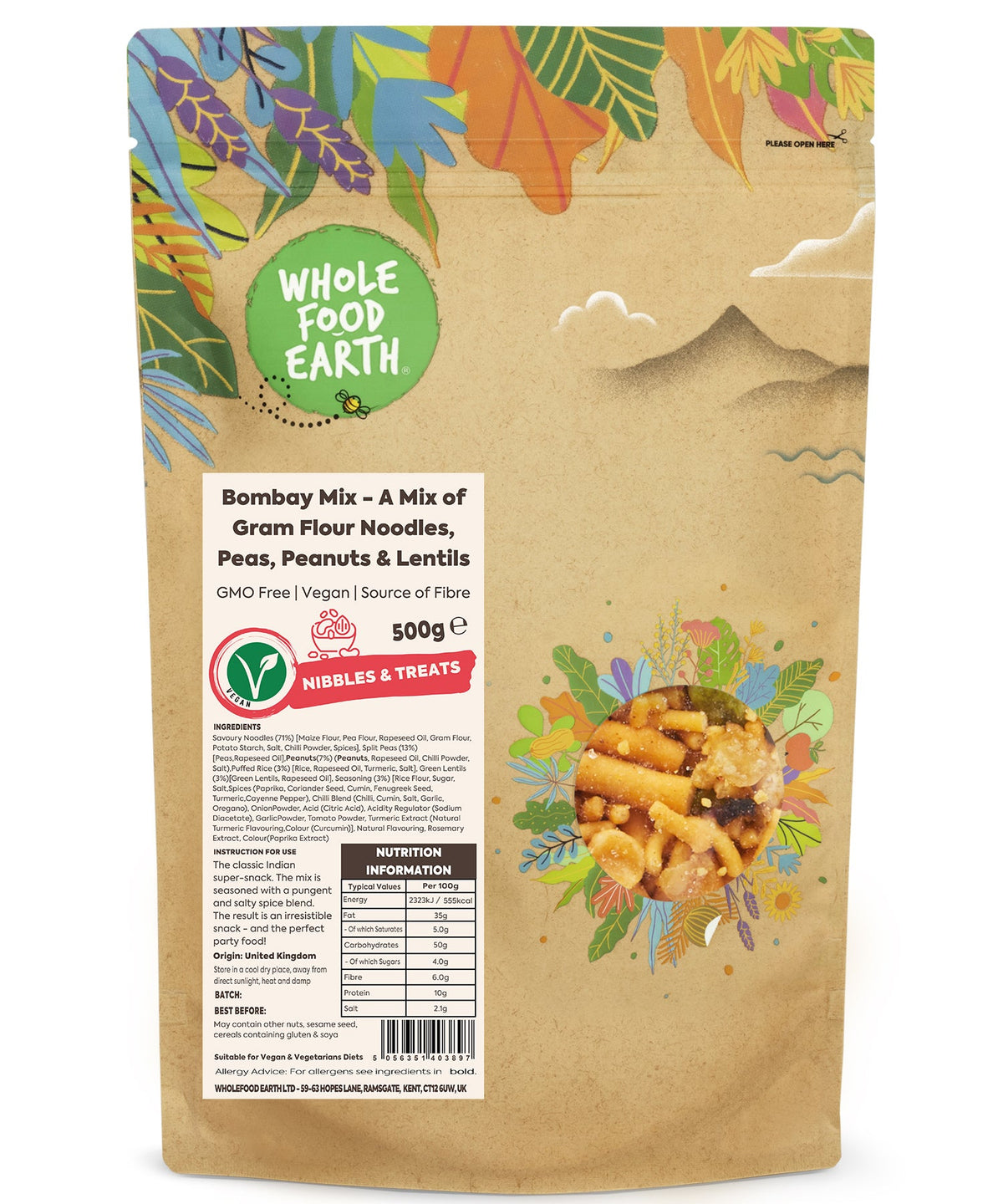 Bombay Mix - A Mix of Gram Flour Noodles, Peas, Peanuts & Lentils