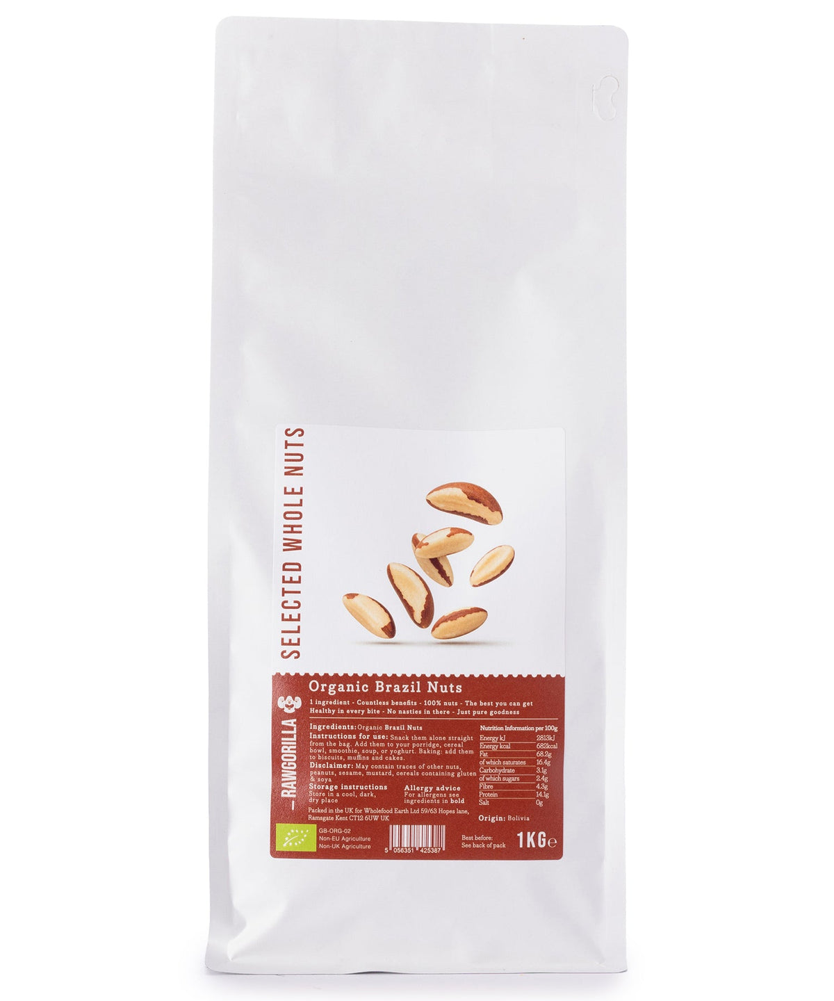 Organic Brazil Nuts - RAWGORILLA - 1kg - HealVia