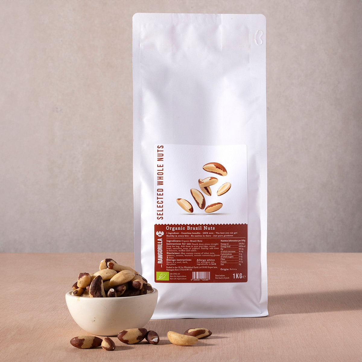 Organic Brazil Nuts - RAWGORILLA - 1kg - HealVia