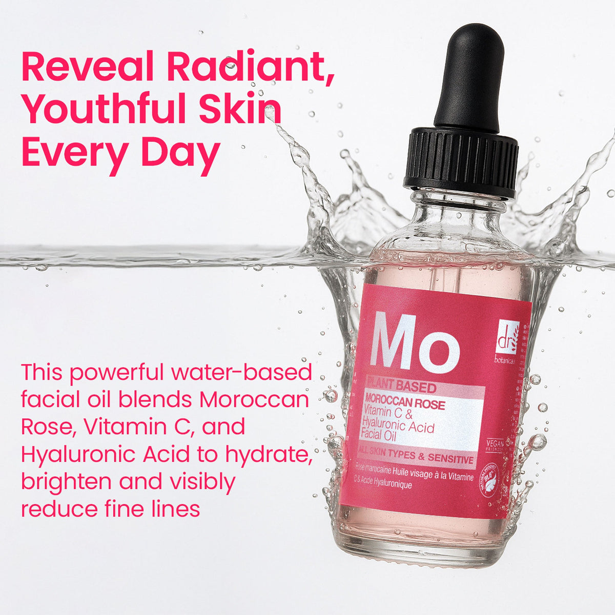 Moroccan Rose Facial Oil with Hyaluronic Acid & Vitamin C