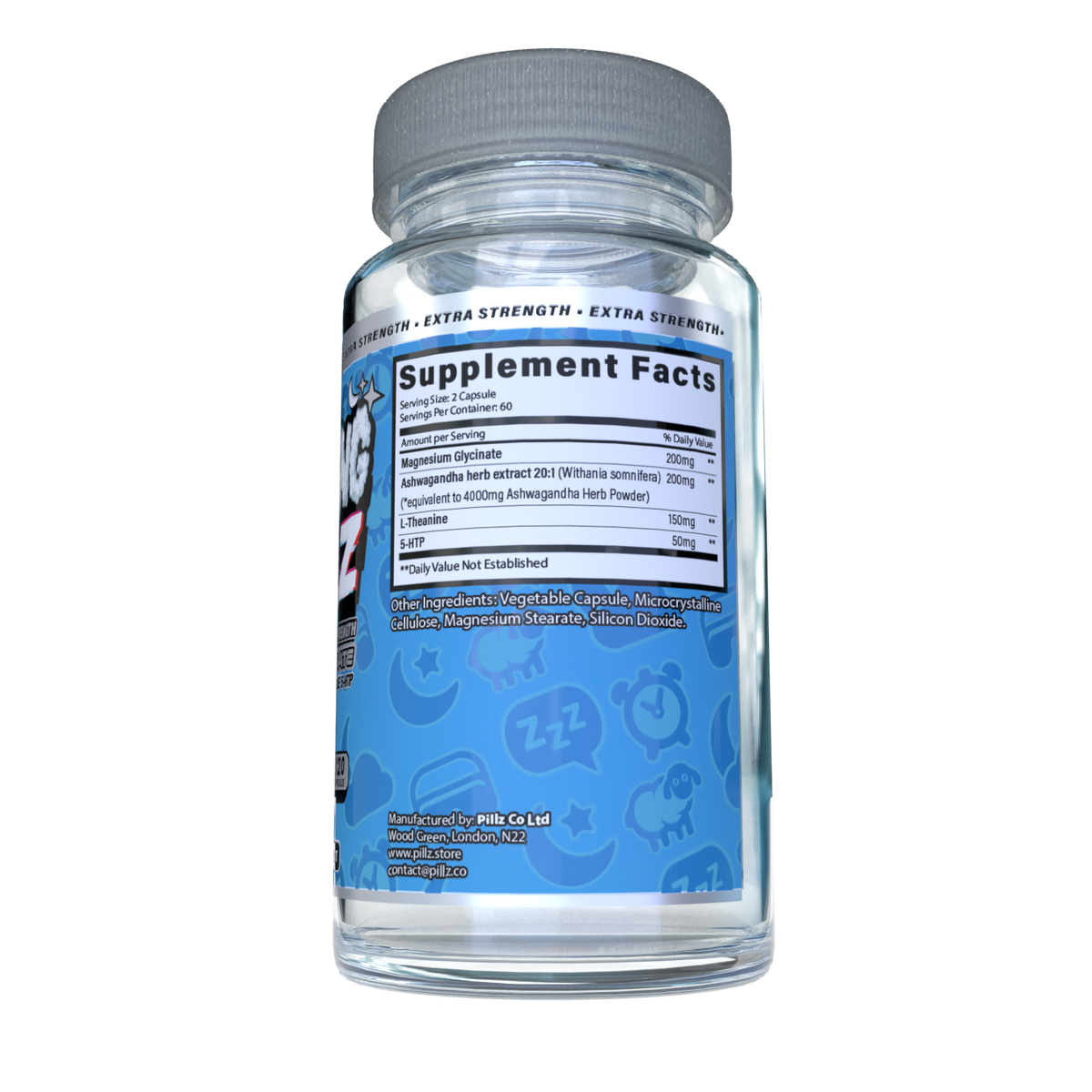 SleepingPillz™ – Magnesium Glycinate, Ashwagandha, L-Theanine & 5-HTP