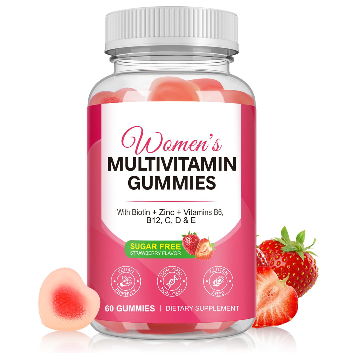 Vceeoy Women's Multivitamin Gummies β Biotin, Zinc & B Vitamins (60 Gummies)