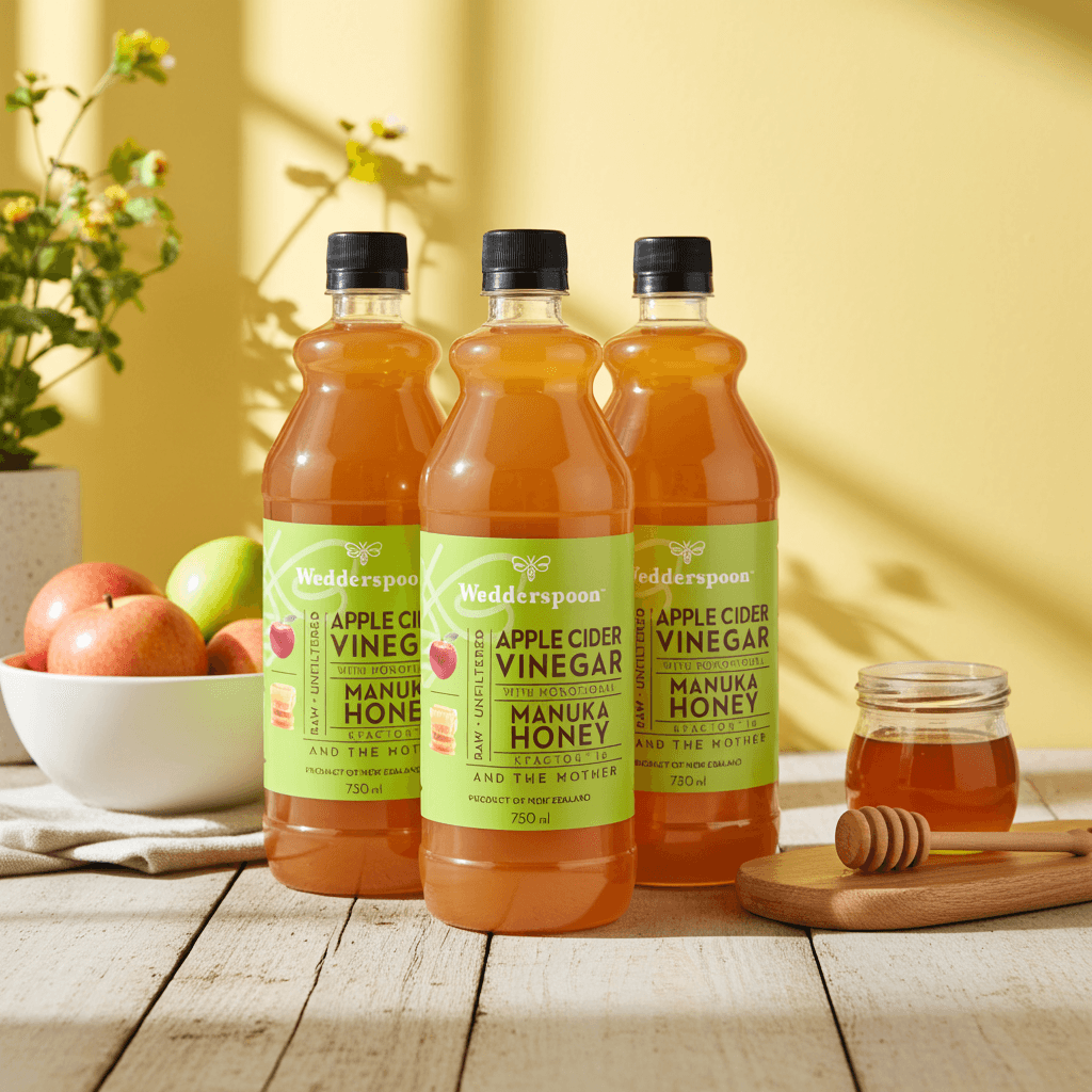 Wedderspoon Apple Cider Vinegar with Manuka Honey – Triple Pack