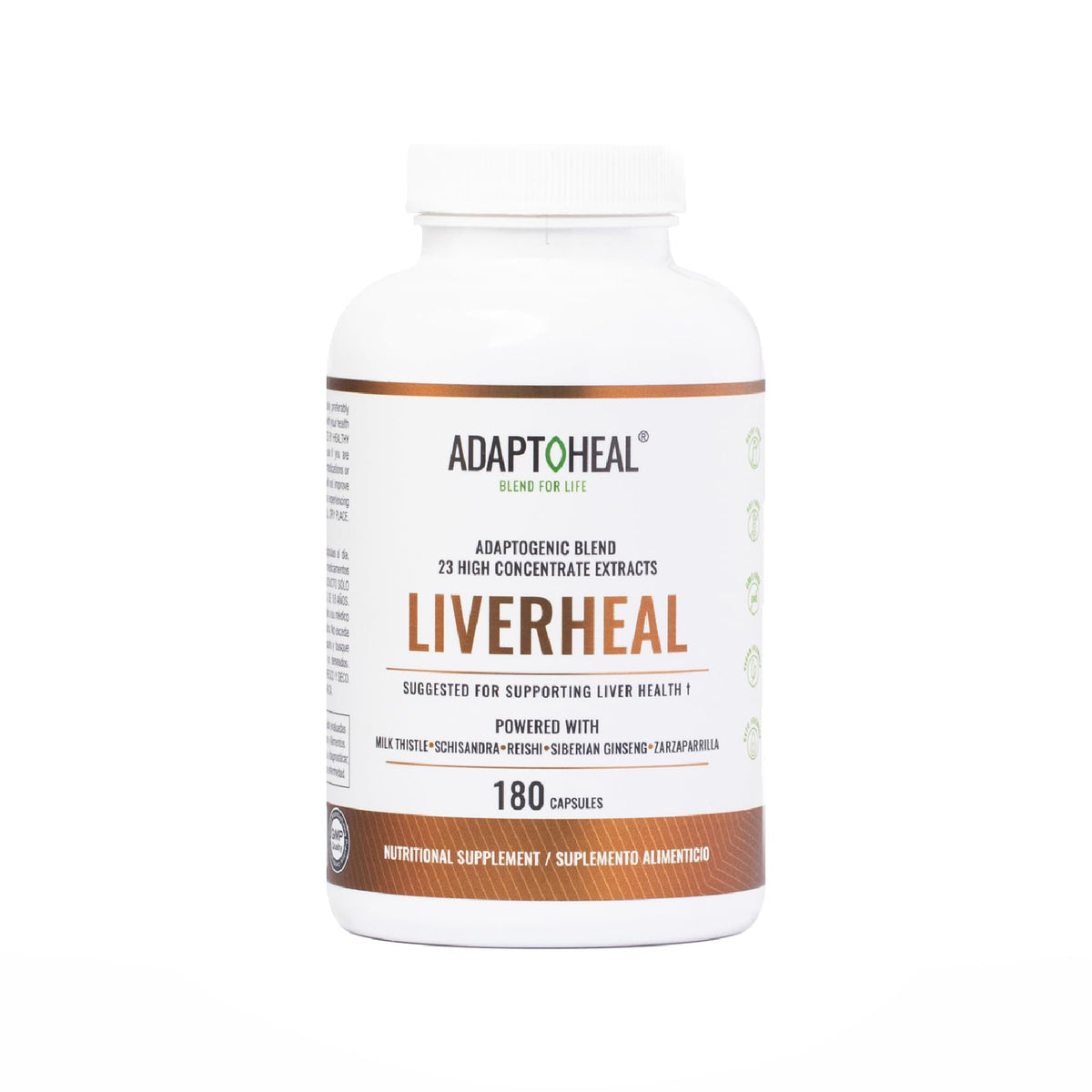 ADAPTOHEAL Milk Thistle, Turmeric & Astragalus Complex β Liverheal Detox Formula with Artichoke & Schisandra (180 Capsules)