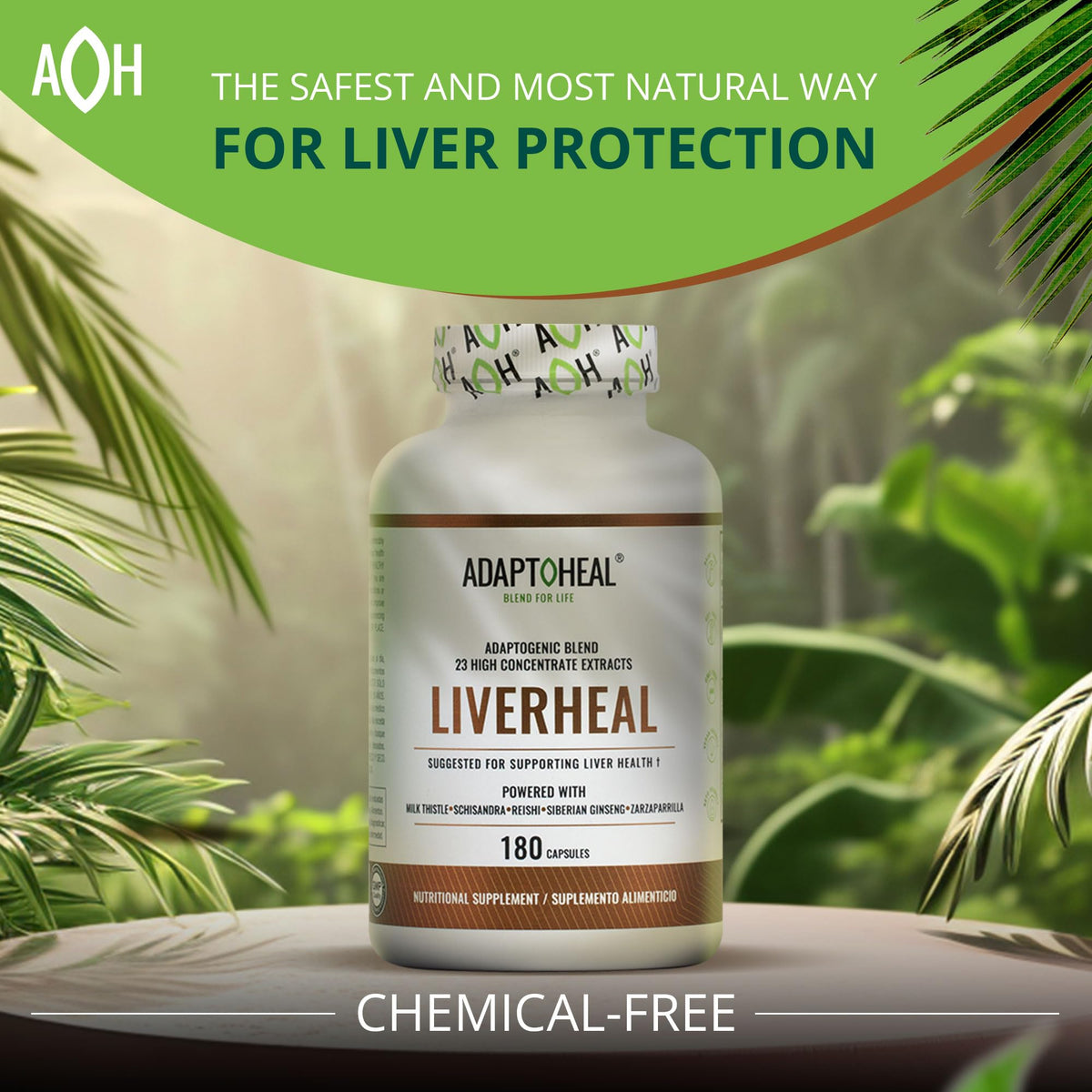ADAPTOHEAL Milk Thistle, Turmeric & Astragalus Complex β Liverheal Detox Formula with Artichoke & Schisandra (180 Capsules)