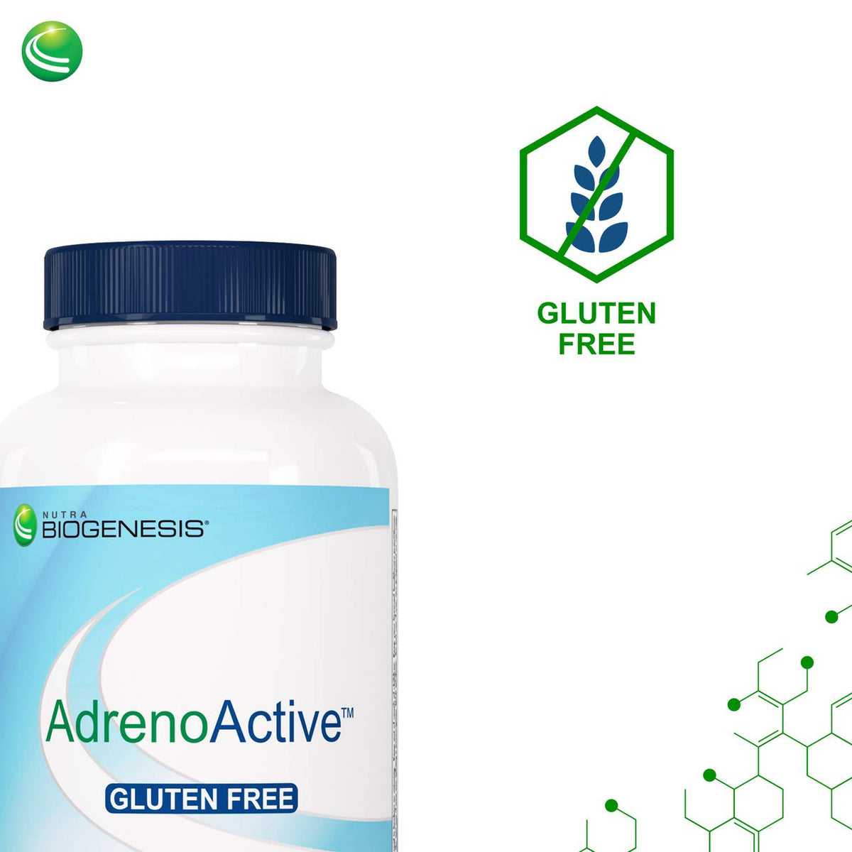 Nutra BioGenesis AdrenoActive - يدعم الاستجابة الصحية للتوتر | خالٍ من الغلوتين - 60 كبسولة