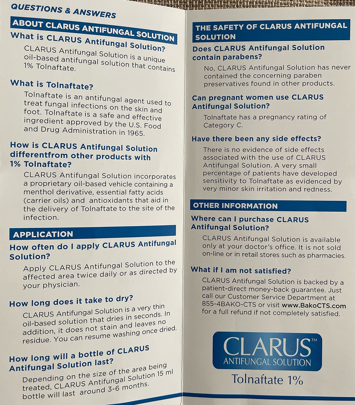 Clarus Solution Antifungal 1% β Advanced Footcare | 0.5 fl oz