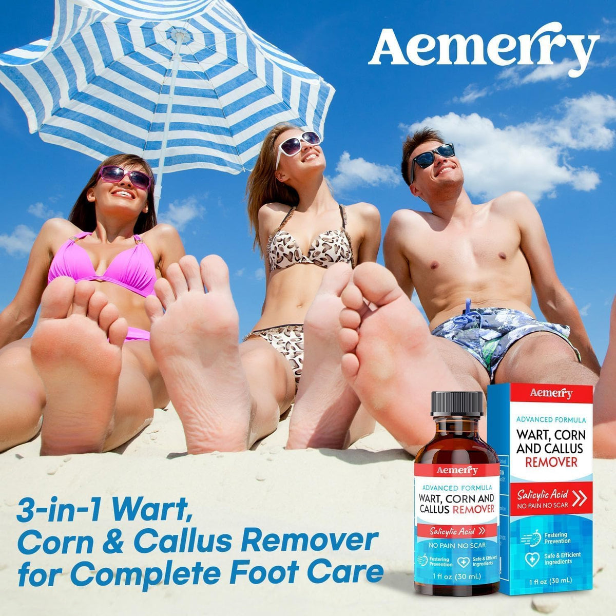 Aemerry Wart Corn Callus Remover β Maximum Strength Liquid Salicylic Acid for Feet (30ml)