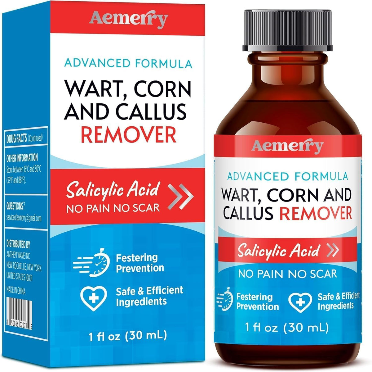 Aemerry Wart Corn Callus Remover β Maximum Strength Liquid Salicylic Acid for Feet (30ml)