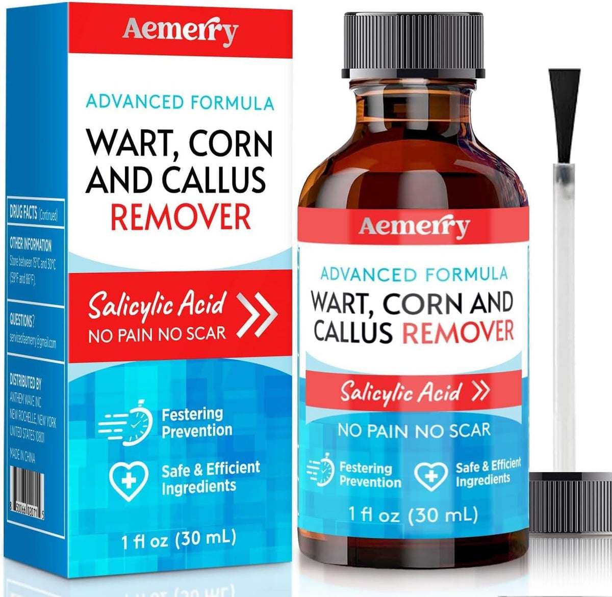 Aemerry Wart Corn Callus Remover β Maximum Strength Liquid Salicylic Acid for Feet (30ml)