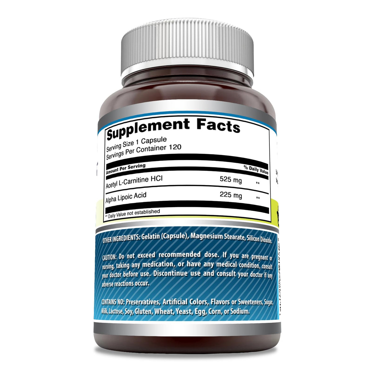 Amazing Formulas ALA/ALC 750 mg Capsules β Non-GMO, Gluten-Free, Made in USA (120 Count)