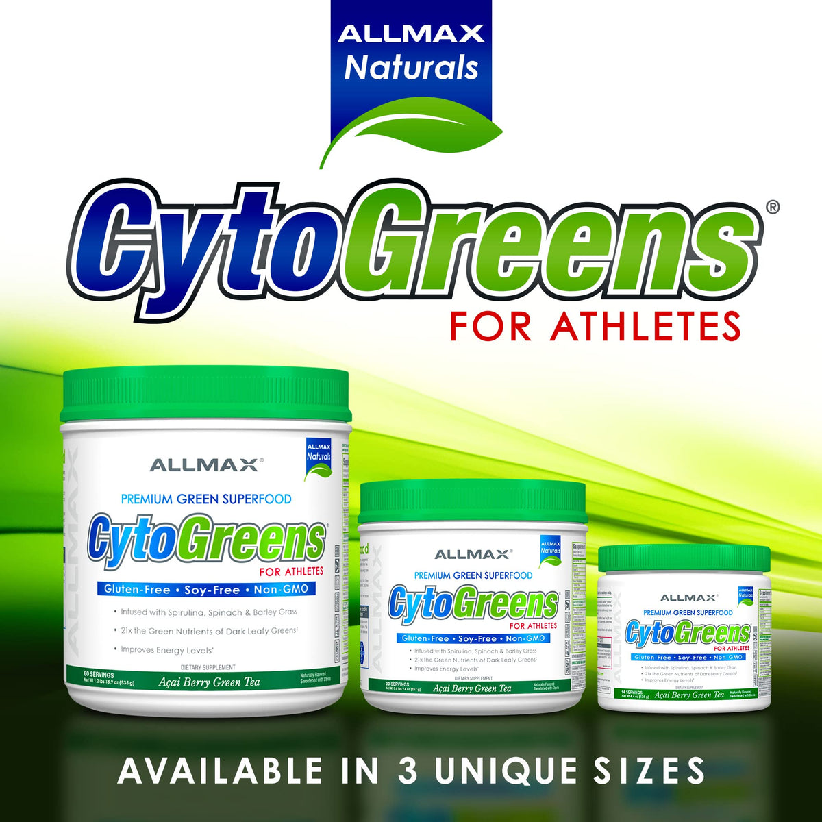 ALLMAX Cytogreens Super Greens Powder – Immune & Digestive Support (125 g), Vegan