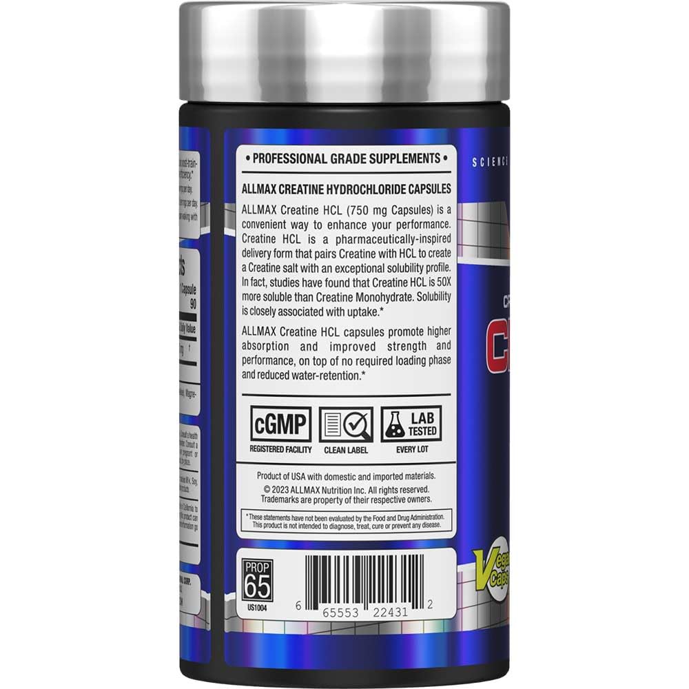 ALLMAX Essentials Creatine HCL 750 mg β 90 Capsules