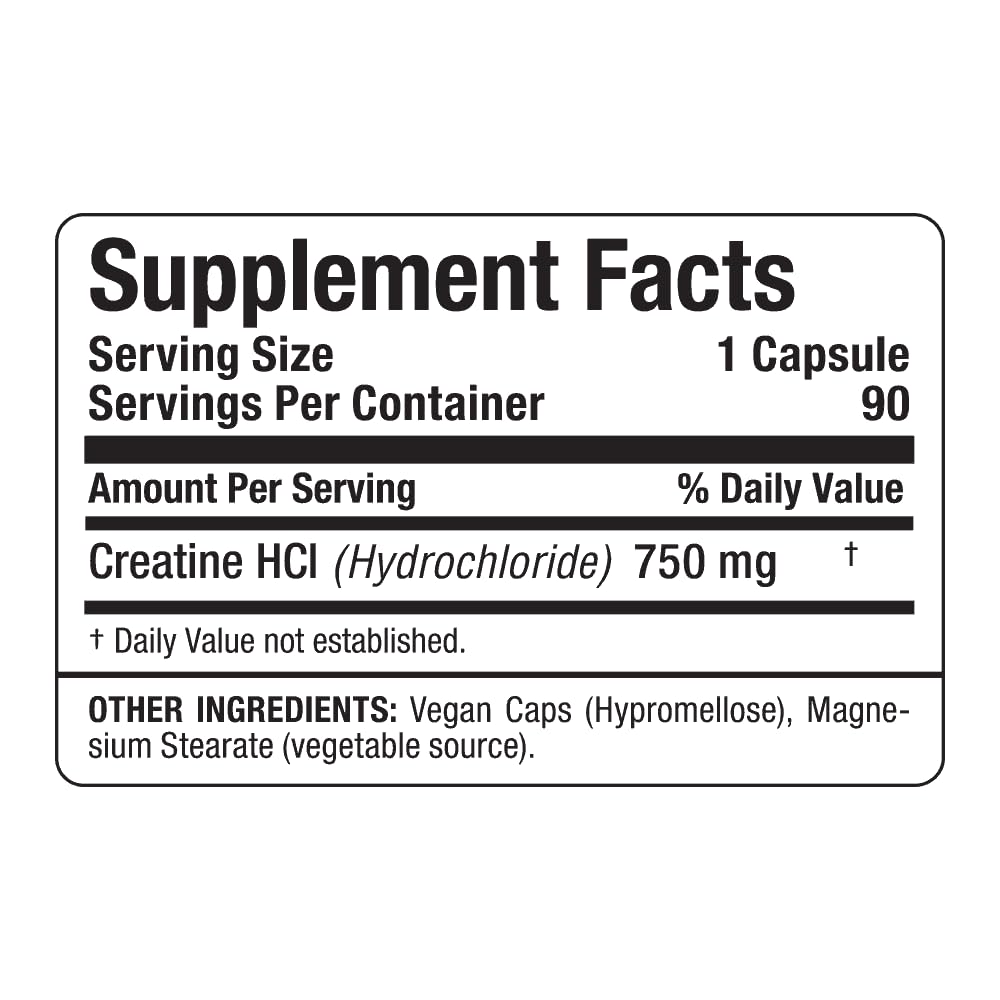 ALLMAX Essentials Creatine HCL 750 mg β 90 Capsules