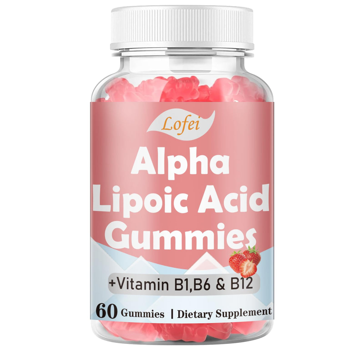 Alpha Lipoic Acid Gummies 600mg with Vitamin B1 B6 & B12 β Sugar Free, Vegan, Gluten-Free, Non-GMO | Raspberry Flavor, 60 Gummies