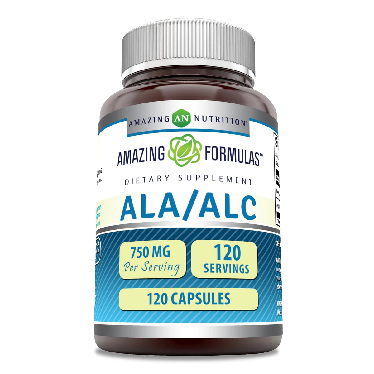 Amazing Formulas ALA/ALC 750 mg Capsules β Non-GMO, Gluten-Free, Made in USA (120 Count)